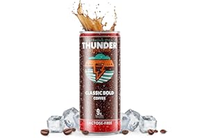 Thunder Coffeemilk - 11 oz Aussie Style Cold-Brewed Canned Coffee (Latte), Convenient Coffee Can for Grab & Go, Natural Protein-Rich Cold Brewed Coffee in Handy Cold Brew Cans, Classic Bold, 12 pack