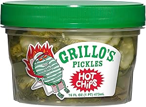 Grillo's Pickles Hot Dill Chips, 16oz