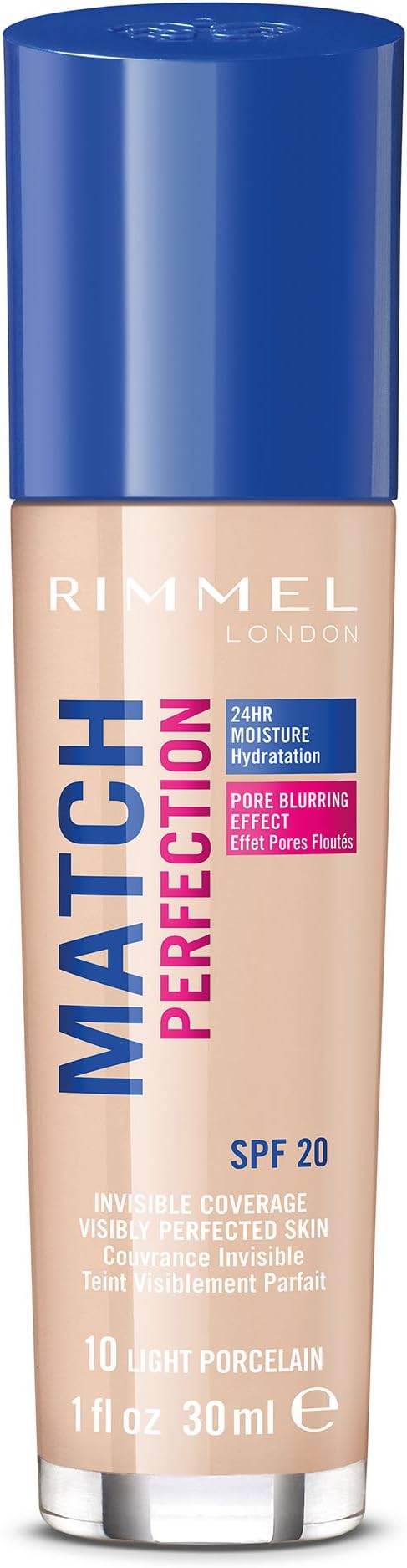 Rimmel London Match Perfection Foundation 010 Light Porcelain 30ml