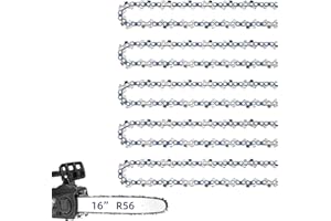 JINFFR 5 Pack 16 Inch Chainsaw Chain 3/8" LP Pitch .043" Gauge 56 Drive Links Fits Milwaukee M18 Fuel, EGO CS1600, DeWalt DCCS690-49162715, DWO1DT616, Greenworks, Oregon and more R56