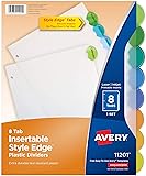 Avery Insertable Style Edge Plastic Dividers for 3