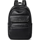 Leresas 37L Backpack Purse for Women Men for Work Travel Back Pack Laptop Purses Vegan Leather Fashion College Daypack Black
