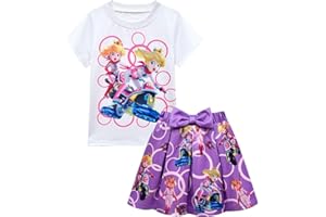 Princess Peach Cosplay Costume Girls Kids Cartoon Short Sleeve Tutu Skirt Dance Dress 2Pcs Outfit Top Tee