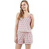Zuafy Women's Cami Pajamas Set Summer Monkey Beach Camisoles Pjs Tank Top with Shorts Lounge Sets