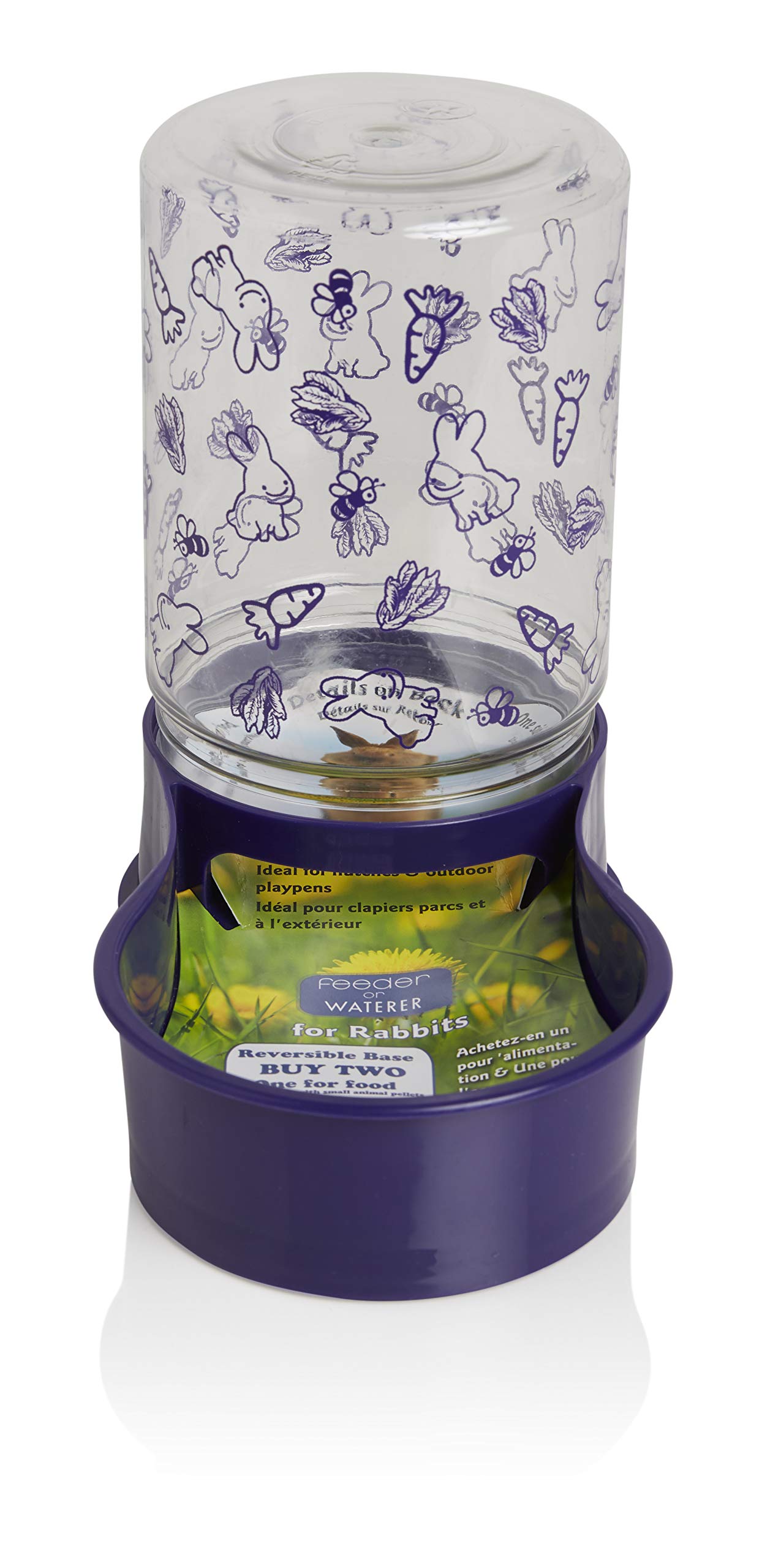 Photo 1 of Lixit Reversible Waterer/Feeder for Rabbits and Other Small Animals. (Pack of 1)