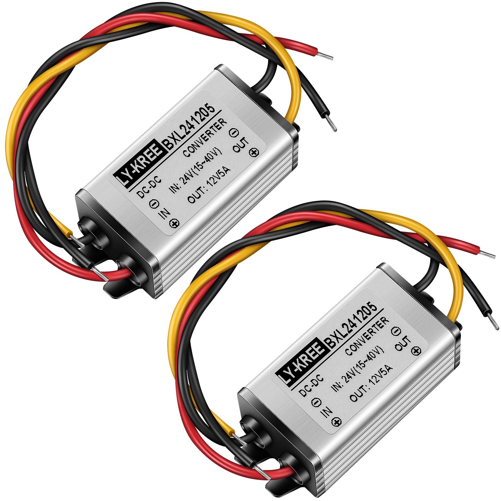 DC 24V to 12V DC Voltage Regulator Buck Converter 5A 60W Power Supply Adapter Converter Reducer Regulator for Truck Vehicle Auto Car Boat Solar System, Accept DC15 - 40V Inputs (2)