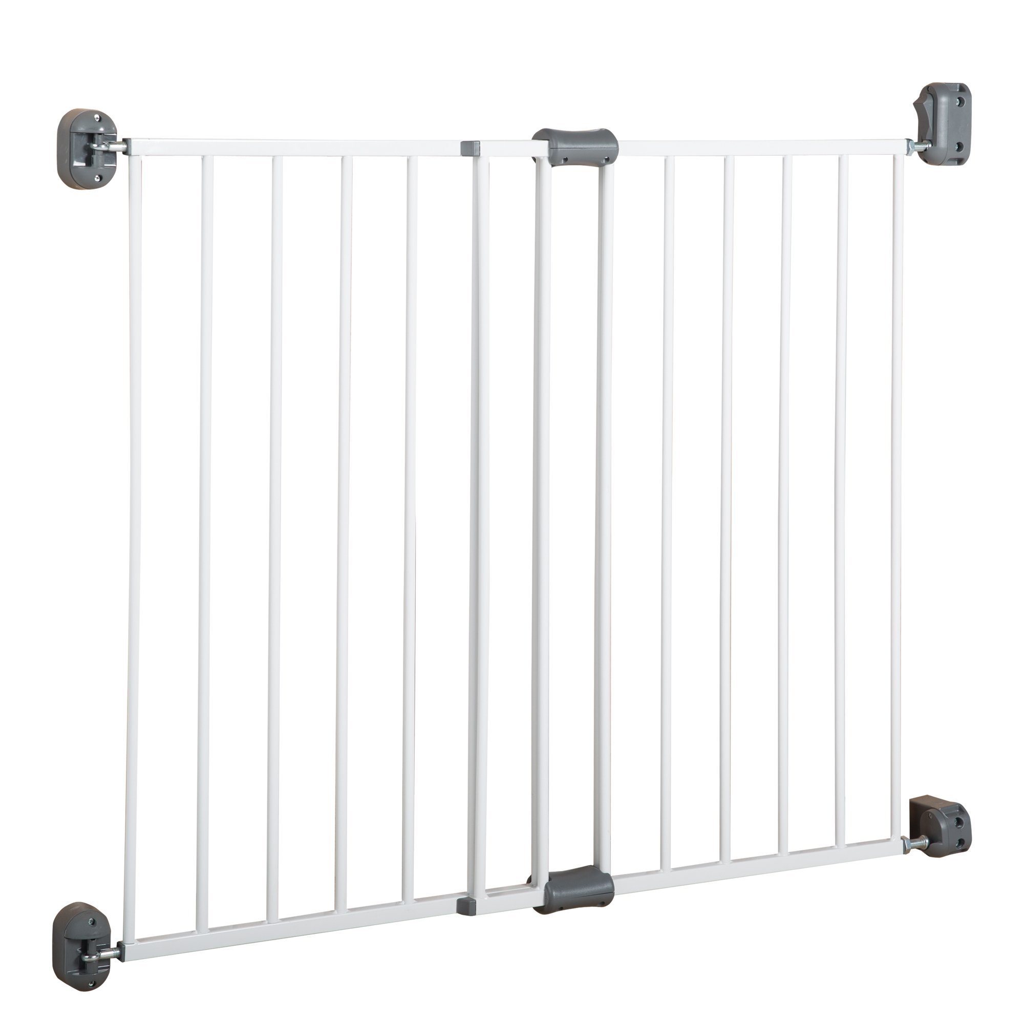 roba Metal Baby Gate 'Easy Step' - Children's Protective Gate - Extra-High Door Gate Variable Width Between 60-97Cm (White)