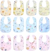 Xiaomoyu 12 Pcs Baby Bibs Drool Bibs Teething 0-36 Months 3 Colors Pink Yellow view 1