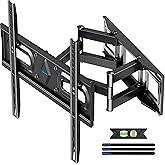 USX STAR UL Listed Full Motion TV Wall Mount Bracket for Most 32-70 inch TVs, Swivel Extend Tilting TV Mount, Max VESA 400x400mm, Holds up to 110 lbs & 16" Wood Studs with Hole Drilling Template