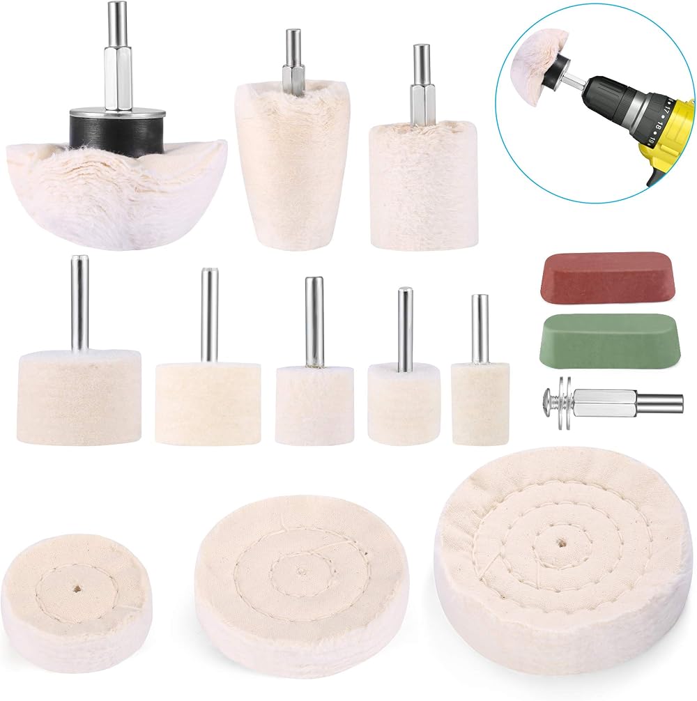 Heatigo 14 PCS Car Polishing Pads Drill Kit with Rouge Compounds