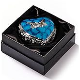 Trupoint Memorials Small Urns for Human Ashes Keepsake, Mini Heart Urn with Stand, Decorative Cremation Urns for Adult Men & Women – Small, Silver Wings