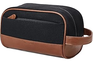 Vorspack Canvas Toiletry Bag - Water Resistant Travel Bag for Toiletries, Accessories, Gifts for Men - Black