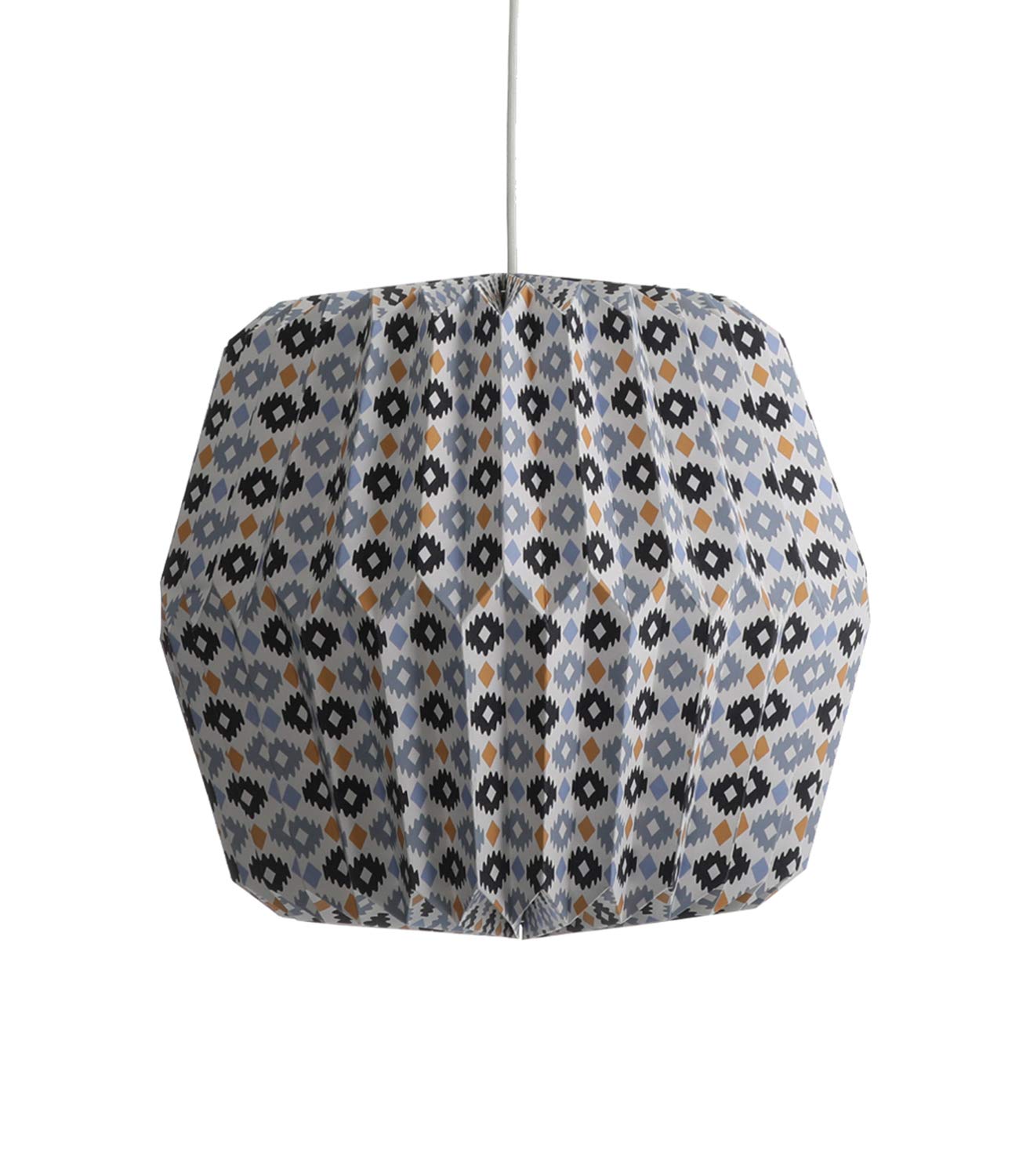 LUSSIOL Interior Light Suspension, Paper, Blue/Grey/Yellow