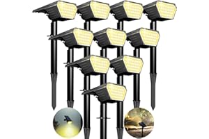 Satucol 10pack Solar Spot Lights Outdoor,Auto On/Off Solar Lights Outdoor Waterproof IP65,2-in-1 Solar Powered Outdoor Landscape Lighting,Solar Lights for Outside Yard Garden Pathway (Warm White)