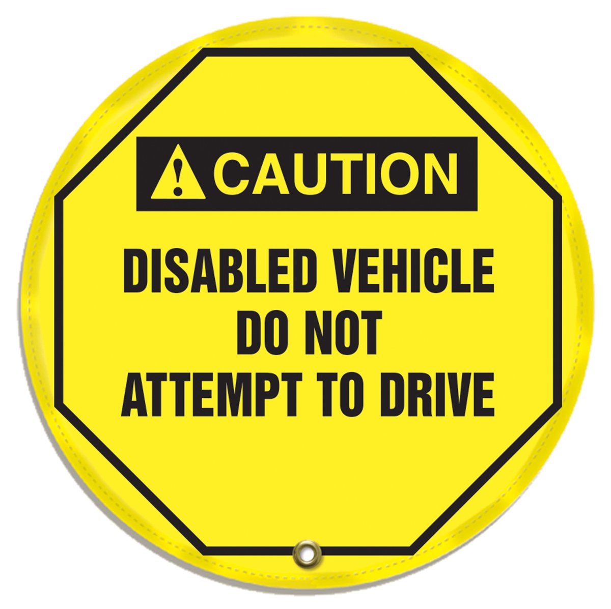 Photo 1 of AccuformNMC Steering Wheel Cover for Lockout Tagout, ANSI-Style Legend "Caution Disabled Vehicle DO NOT...Drive", Reinforced Vinyl, 16" Diameter, KDD717