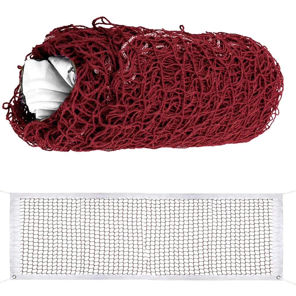 STCRERAG Badminton Net,Portable Sports Replacement Nets,610x76cm Badminton Training Mesh,Red Color for Indoor and Outdoor Sports