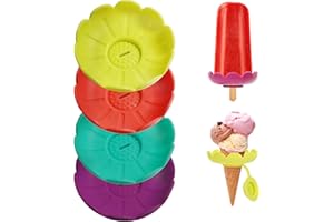 Silicone Popsicle Holder, 4PCS Popsicle Holders for Kids Drip Free Ice Cream Cone Holder, BPA Free Reusable Popsicle Toddlers