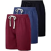 Real Essentials 3 Pack: Men's Cotton 9" French Terry Casual Lounge Sweat Shorts with Pockets (Available in Big & Tall)