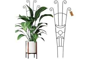 Xeeol 32.6in Plant Trellis for Climbing Plants Indoor, Expandable Large Metal Trellis for Potted Plants, Heavy-Duty Tall Pothos Plant Climber Support for Ivy Pothos Hoya Monstera, 2P
