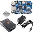Orange Pi 3 LTS Allwinner H6 2GB LPDDR3 8GB EMMC Flash Quad Core 64 Bit Single Board Computer 5V3A Type-C Support Android 9.0, Ubuntu, Debian Mini PC (PI3 LTS+ Type-C Power Supply+Al Heat Sink+case)