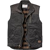 Legendary Whitetails mens Tough as Buck Vest for Men, Work Flannel Lined Hunting Outerwear, Casual Western Insulated Zip Up