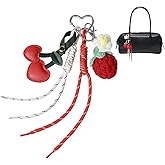 VIVOLOOM Cherry Keychain Bag Charms Leather Bag Charm for Handbags Tote Bags and Backpacks Purse Accessories