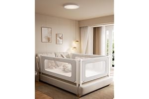 ONEYA BABY Bed Rail for Toddlers, Thickened & Reinforced Toddler Bed Rails with Double Child Lock, Upgraded Kids Baby Bed Rail Guard, Bed Side Rails for Queen, King Size, Grey, 1 Side, 78.7" Lx28 H