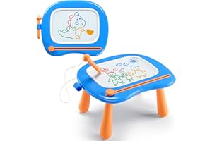 BAMBILO Magnetic Drawing Board, Toddler Boys Toys for 1 2 3 Year Old Gifts, Etch Doodle Sketch Board Learning Educational Toys for 1-3 Boy Birthday Gifts, Blue
