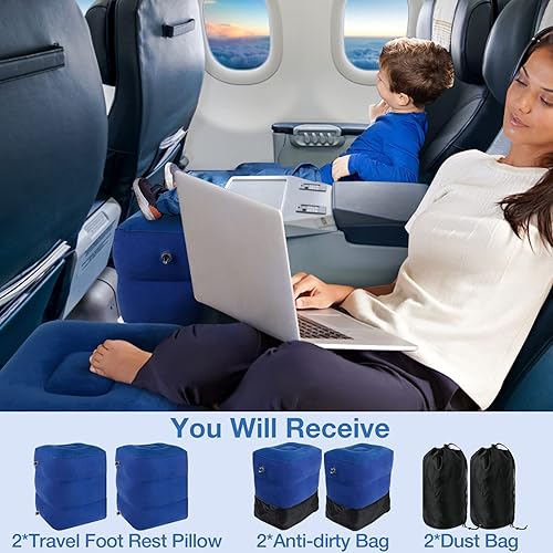 Airplane Seat Travel Pillow Leg Rest Inflatable Travel Foot Rest