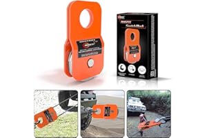 RUGCEL WINCH 4.8T Heavy Duty Recovery Winch Snatch Block,10500lb Capacity (Orange),Towing Pulley System for Synthetic Rope or Steel Cable