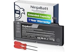 NinjaBatt Battery A1278 A1322 for Apple MacBook Pro 13" [Mid 2012 2010 2009 Early 2011 Late 2011] - Long Lasting [63.5Wh/10.95v]