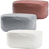 ReArt Air-Dry Clay 15LB wih 3 Colors White, Gray & Terra Cotta 5lb Each- Ideal for Beginners and Advanced Sculptors All-Purpose Modeling Clay (White, Gray & Terra Cotta)