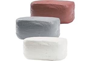 ReArt Air-Dry Clay 15LB wih 3 Colors White, Gray & Terra Cotta 5lb Each- Ideal for Beginners and Advanced Sculptors All-Purpose Modeling Clay (White, Gray & Terra Cotta)