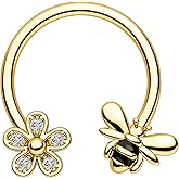 CM Crareesi Mania 16g septum jewelry Bee Septum Rings 316L Stainless Steel Daith Piercing Jewelry Gold Helix Piercing Jewelry