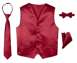 Spring Notion Boys' 4-Piece Satin Tuxedo Vest Set