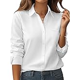 Zeagoo Womens Button Down Shirt Long Sleeve Blouse Business Work Tops Dressy Casual Floral Printed Outfits with Pocket