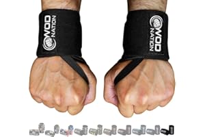 WOD Nation Wrist Wraps for Weightlifting & Strength Training – Professional Gym Straps w/Thumb Loop for Men & Women