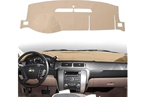 HanLanKa Dashboard Cover Dash Mat Compatible with 2007-2014 Chevy Chevrolet Tahoe Suburban,2007-13 Chevy Avalanche Silverado 1500 2500 3500 LTZ/GMC Sierra SLT Denali,2007-14 GMC Yukon XL (Beige)