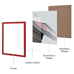 eletecpro 12.5x12.5 Record Frames in Red Made of