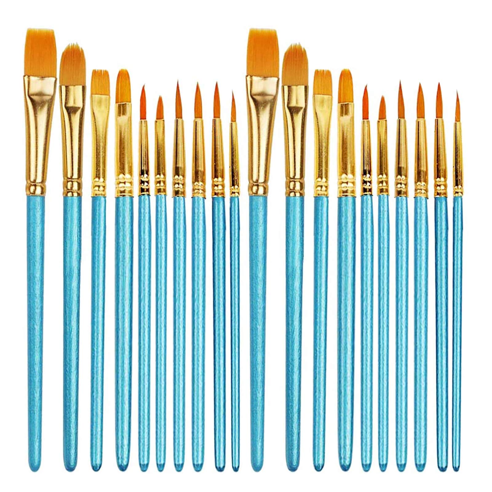 Paint Brushes, 20 Pcs Face Paint Brushes for Children Watercolor, Acrylic and Oil Painting Suitable for Decorations, Models, Figurines, Nail Art