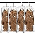 TAILI Hanging Vacuum Sealer Storage Space Saver Bags for Clothes, Suits, Coats or Jackets, 4 Pack Jumbo 53x27.6 Inches, Clear