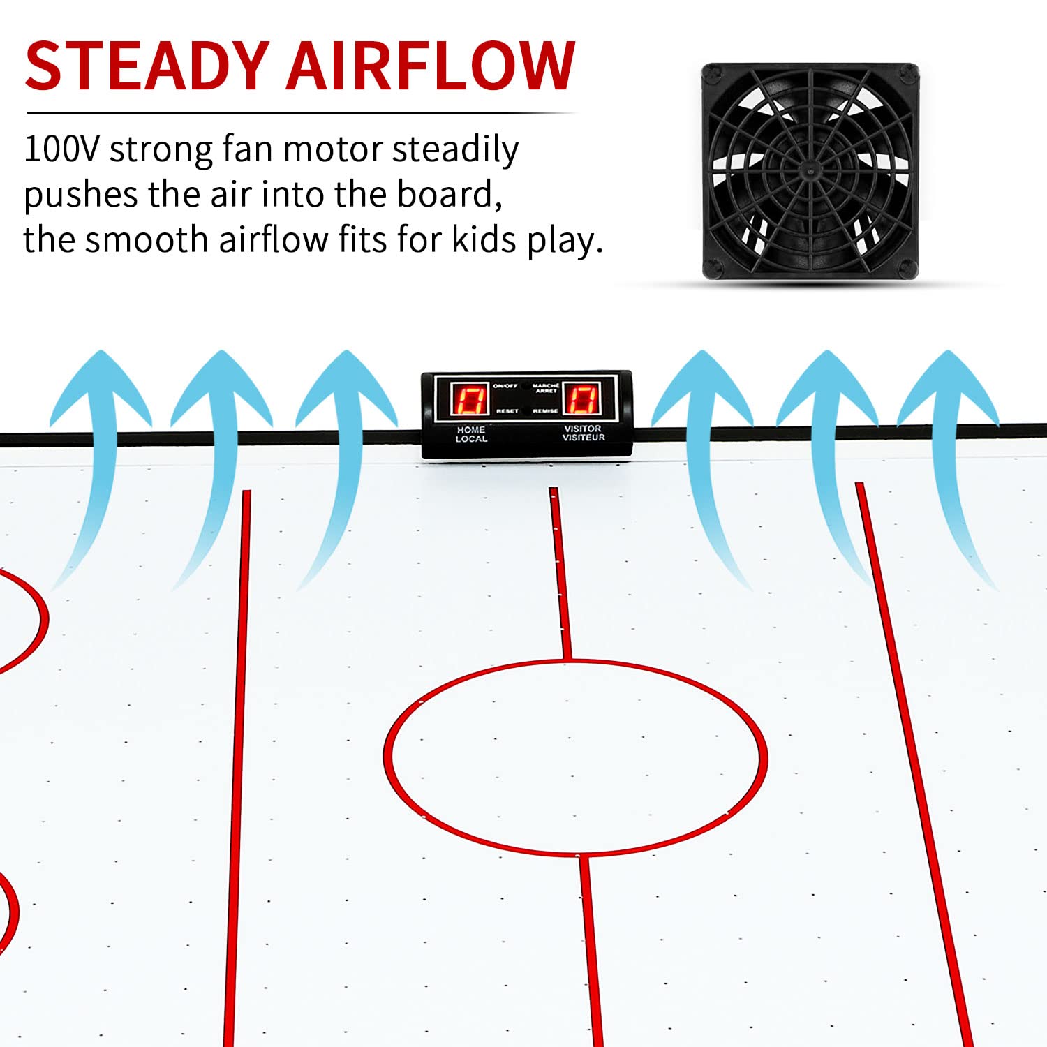 Air Hockey Table for Kids | Tabletop Air Hockey for Children, Girls, Boys, Teens with Air Hockey Pucks and Paddles, Electronic Fans