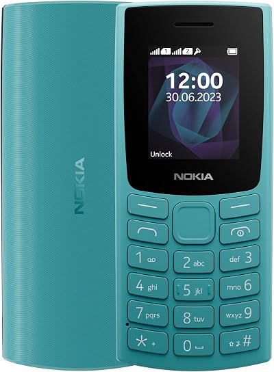 Nokia 105 2G Feature Phone Cyan Long Battery Wireless FM Dual SIM Tactile
