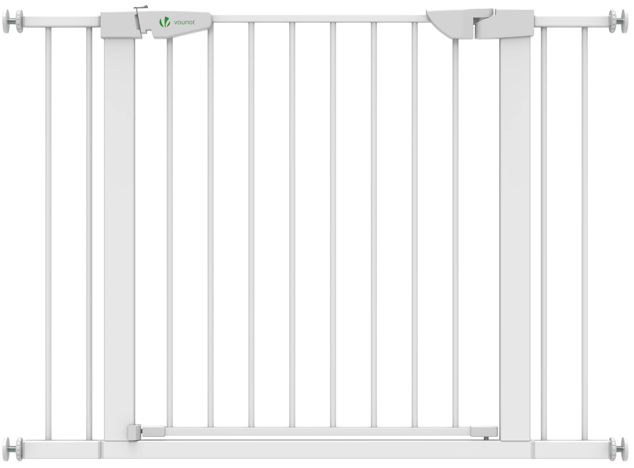 VOUNOT Safety Gate for Baby 75-108 cm, Pressure Fit Stair Gates, Auto Close, Ideal for Kids and Pets, White