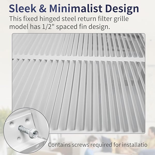 HOWEALL 14″W X 20″H [DUCT OPENING SIZE] STEEL RETURN AIR FILTER GRILLE – REMOVABLE FACE/DOOR FOR 1 INCH FILTERS -HVAC VENT COVER GRILL – WHITE [OUTER DIMENSIONS: 16 5/8″W X 22 5/8″H]