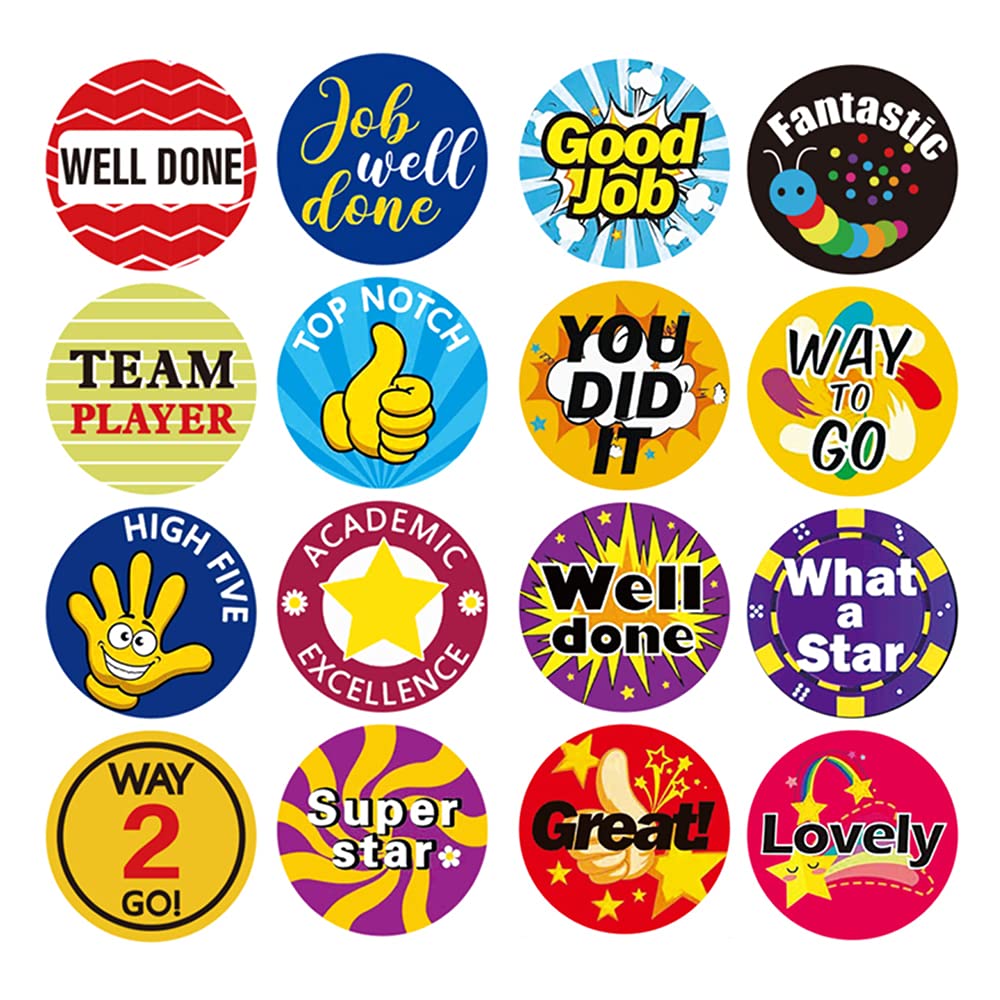1000Pcs Reward Stickers Teacher Stickers Positive Stickers Superhero Stickers Boom Sticker Teacher Supplies for Classroom, Potty Training Stickers, Motivational Stickers (Style1)