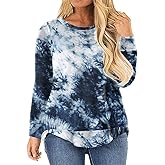 ROSRISS Plus Size Tops for Women Long Sleeve Shirts Casual Side Split Tees