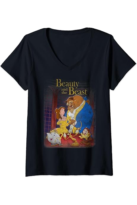 Amazon.com: Womens Disney Beauty And The Beast Distressed Vintage 