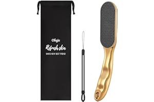 OFRGIE Beyond The Cream Veins Grain Foot File, Nano Glass Foot File, Hard Skin Callus Remover, Professional Pedicure Tool, Anti-Slip Handle Rope & Storage Bag, Ideal Gift for Beauty & Fitness Lovers, Golden