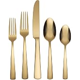 Oneida Aptitude Gold 20-Piece 18/0 Silverware Set for 4, Flatware | mirror finish, dishwasher safe | includes knives, forks, and spoons | cutlery set for kitchen and dining